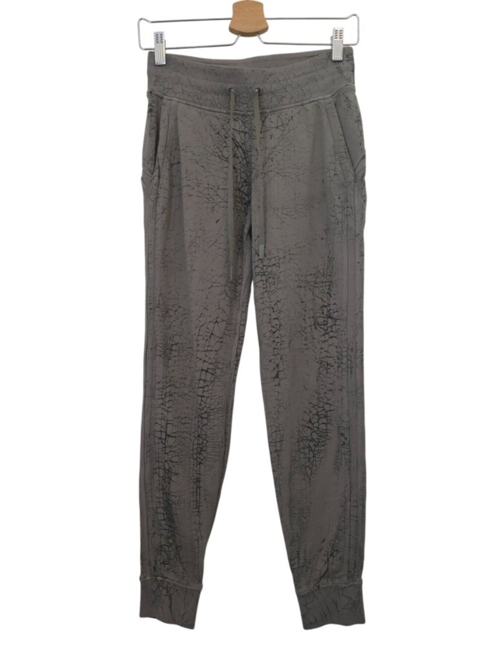 Lululemon Warm Down Gray-Olive Crackle Jogger 7/8 Length Athleisure Women's Sz 4 - Picture 1 of 11